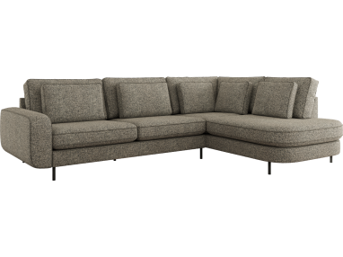 Narożnik CALENO L - strona prawa - szary, struktura