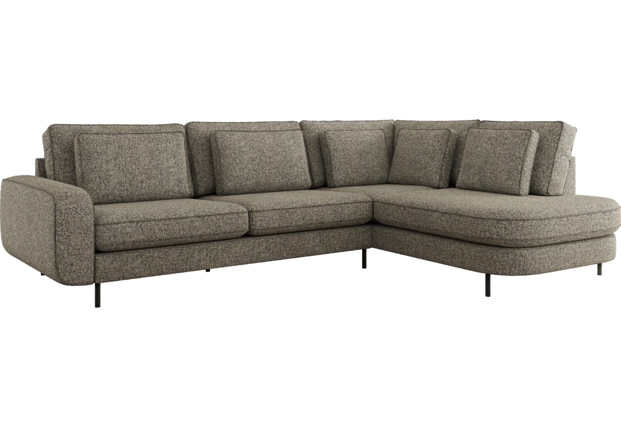 Narożnik CALENO L - strona prawa - szary, struktura