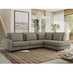 Narożnik CALENO L - strona prawa - szary, struktura