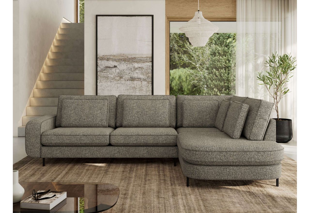 Narożnik CALENO L - strona prawa - szary, struktura