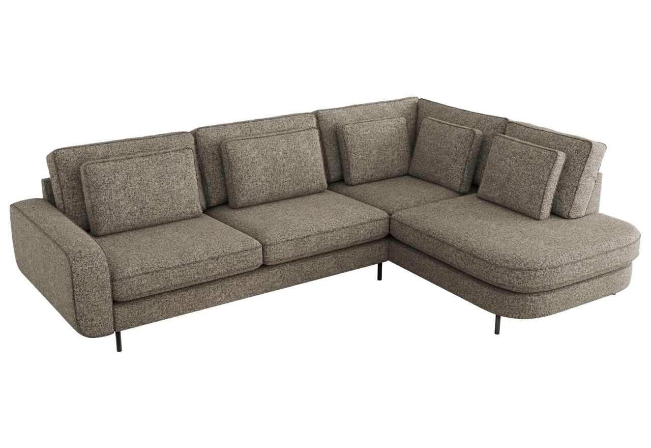 Narożnik CALENO L - strona prawa - szary, struktura