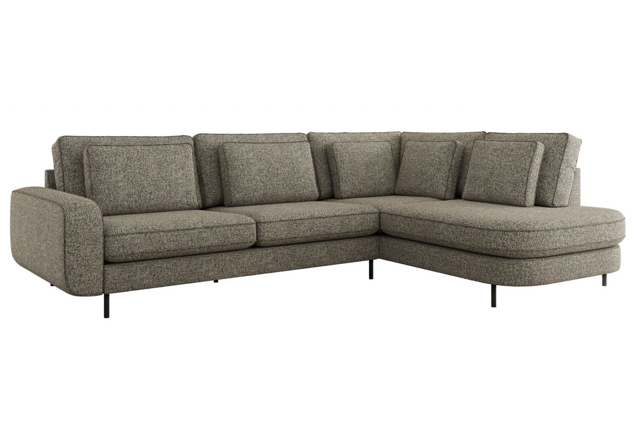 Narożnik CALENO L - strona prawa - szary, struktura