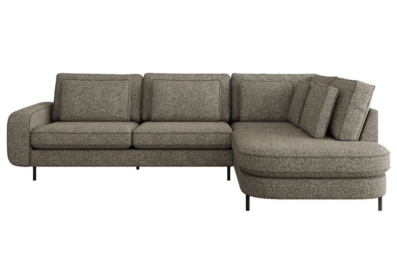 Narożnik CALENO L - strona prawa - szary, struktura