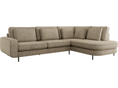 Narożnik CALENO L - strona prawa - ciemnobeżowy, struktura