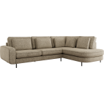 Narożnik CALENO L - strona prawa - ciemnobeżowy, struktura