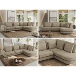 Narożnik CALENO L - strona prawa - ciemnobeżowy, struktura