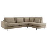 Narożnik CALENO L - strona prawa - ciemnobeżowy, struktura