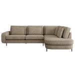 Narożnik CALENO L - strona prawa - ciemnobeżowy, struktura