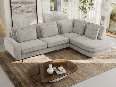 Narożnik CALENO L - strona prawa - jasnoszary, struktura