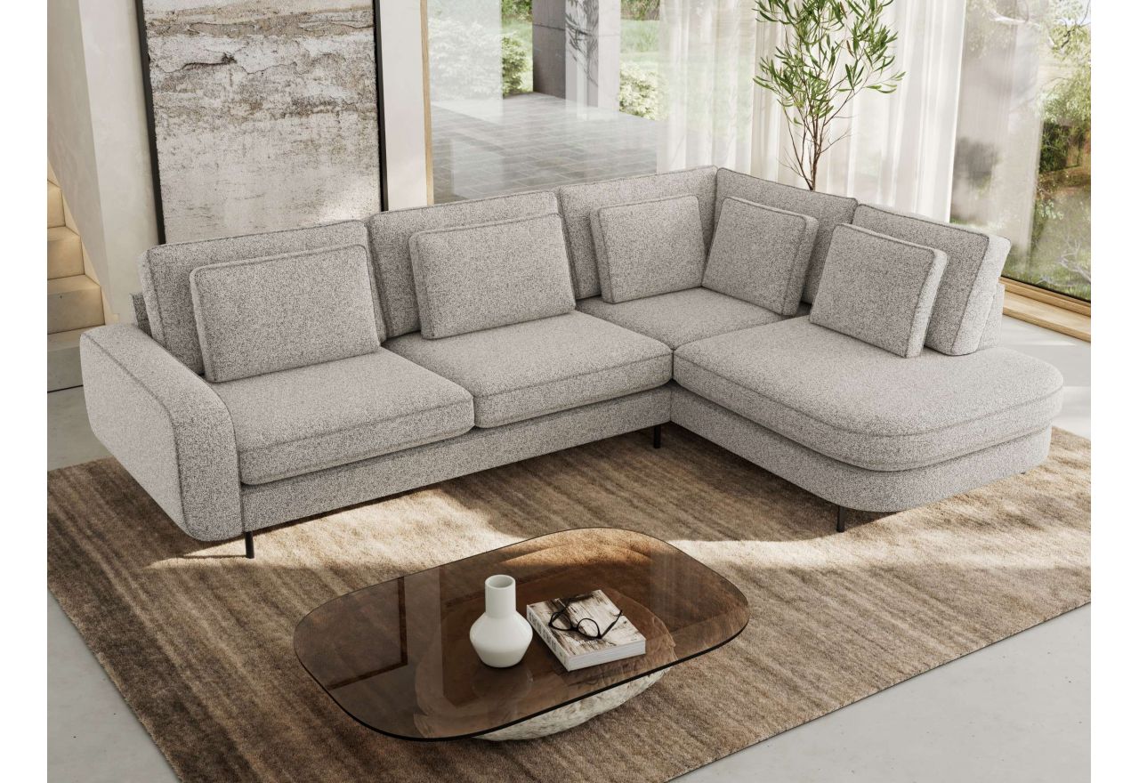 Narożnik CALENO L - strona prawa - jasnoszary, struktura