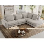 Narożnik CALENO L - strona prawa - jasnoszary, struktura