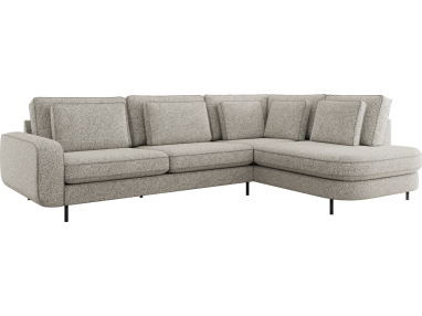 Narożnik CALENO L - strona prawa - jasnoszary, struktura