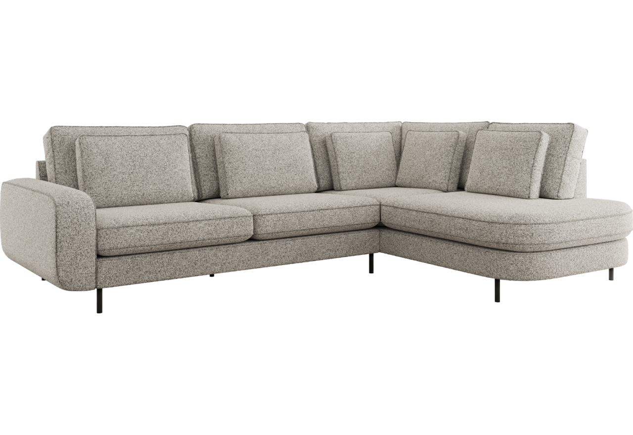 Narożnik CALENO L - strona prawa - jasnoszary, struktura