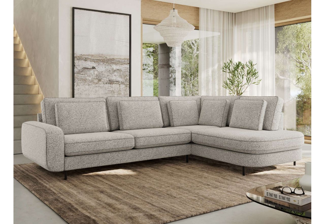 Narożnik CALENO L - strona prawa - jasnoszary, struktura