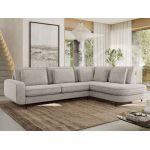 Narożnik CALENO L - strona prawa - jasnoszary, struktura