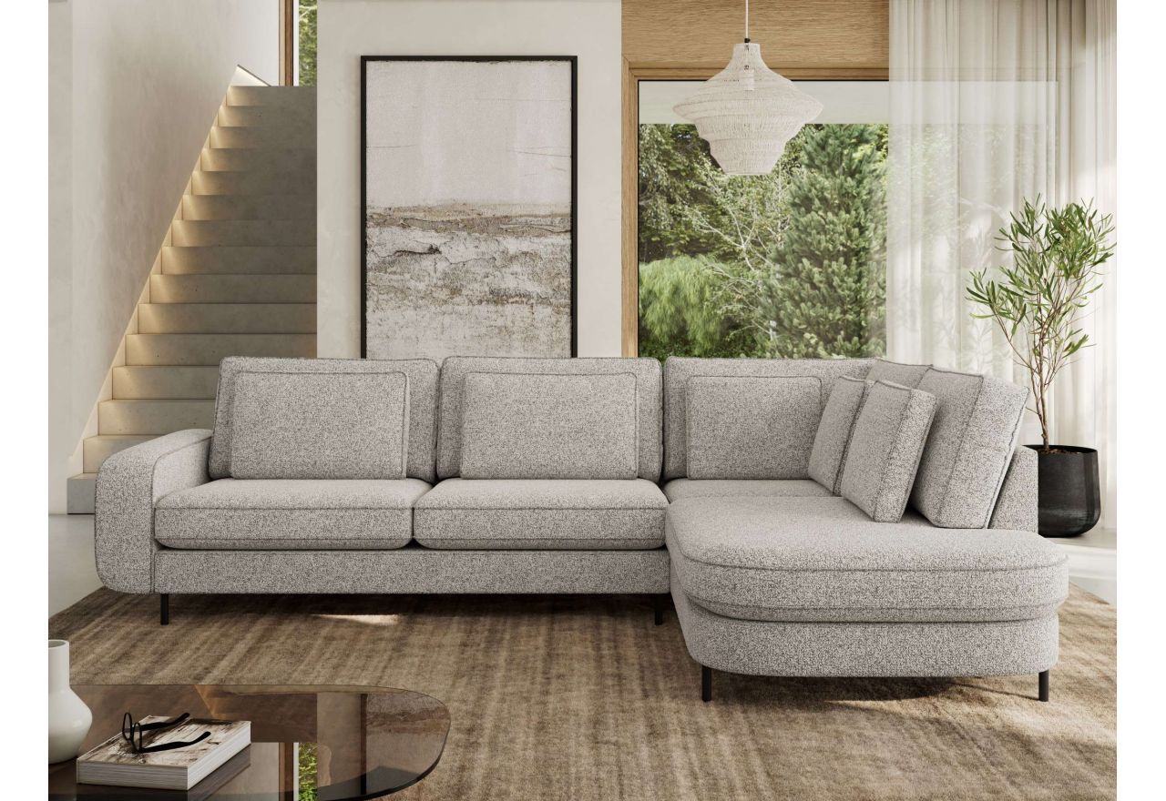 Narożnik CALENO L - strona prawa - jasnoszary, struktura