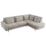 Narożnik CALENO L - strona prawa - jasnoszary, struktura