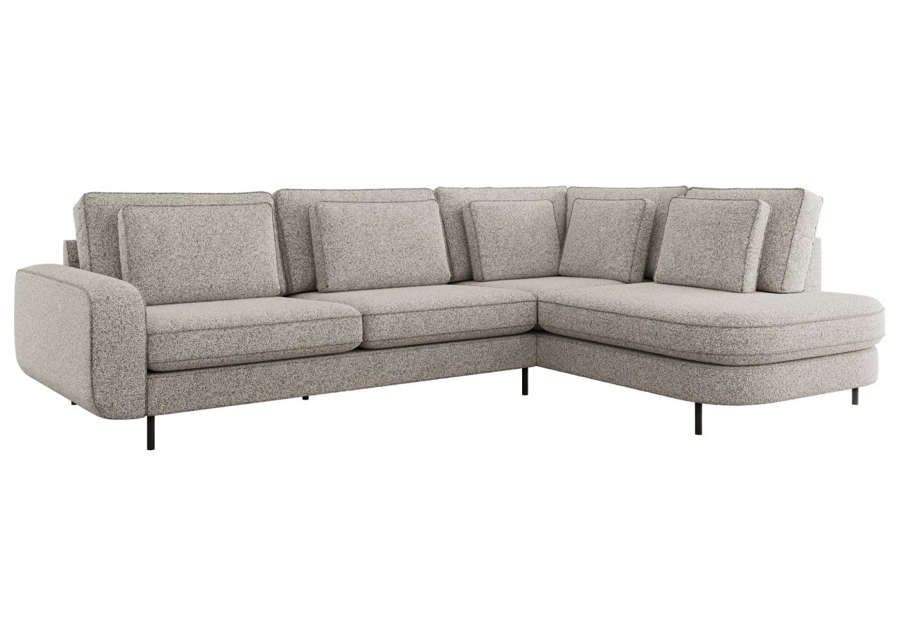 Narożnik CALENO L - strona prawa - jasnoszary, struktura