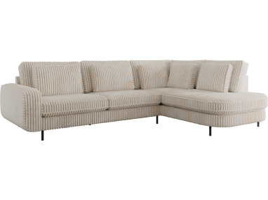 Narożnik CALENO L - strona prawa - beżowy, sztruks