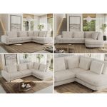 Narożnik CALENO L - strona prawa - beżowy, sztruks