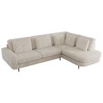 Narożnik CALENO L - strona prawa - beżowy, sztruks