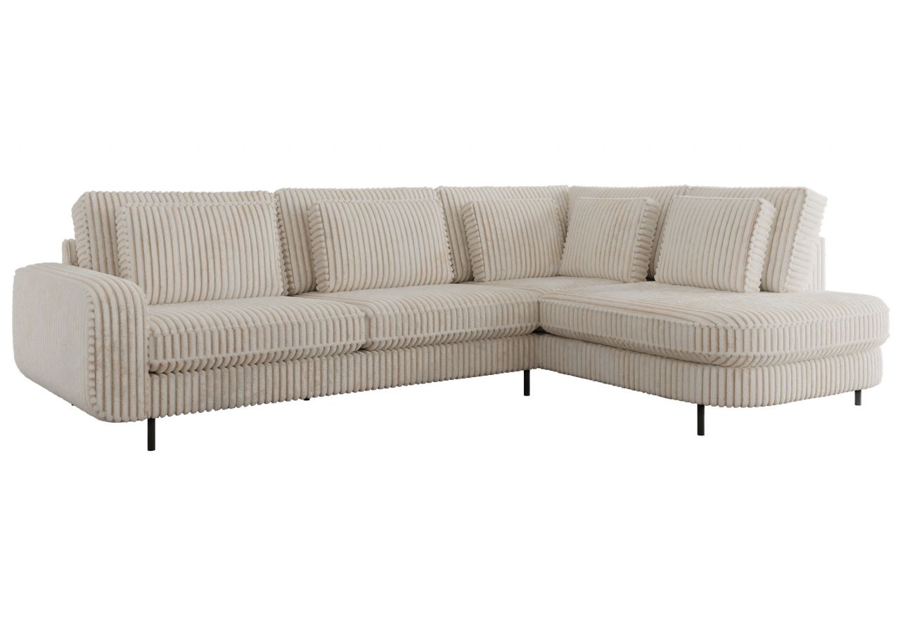 Narożnik CALENO L - strona prawa - beżowy, sztruks