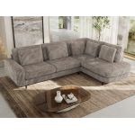 Narożnik CALENO L - strona prawa - jasnobrązowy, sztruks