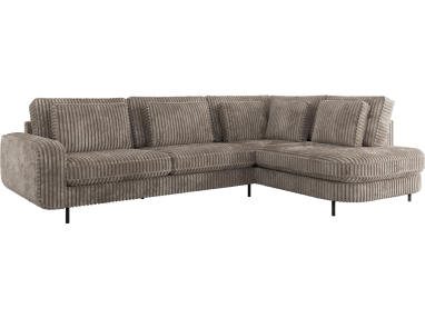 Narożnik CALENO L - strona prawa - jasnobrązowy, sztruks