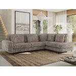 Narożnik CALENO L - strona prawa - jasnobrązowy, sztruks