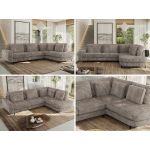 Narożnik CALENO L - strona prawa - jasnobrązowy, sztruks