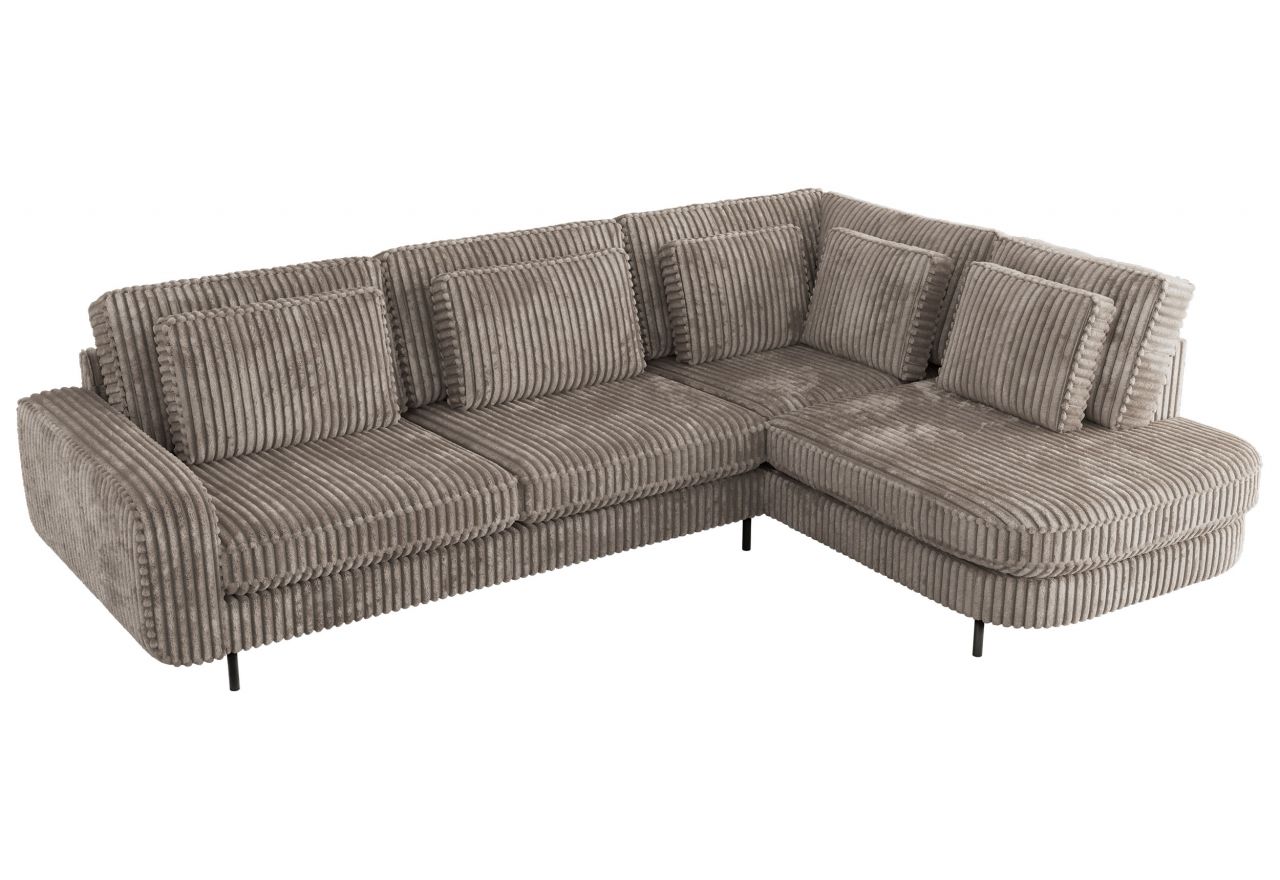 Narożnik CALENO L - strona prawa - jasnobrązowy, sztruks