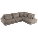 Narożnik CALENO L - strona prawa - jasnobrązowy, sztruks