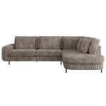 Narożnik CALENO L - strona prawa - jasnobrązowy, sztruks