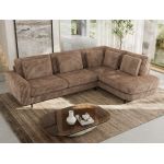 Narożnik CALENO L - strona prawa - brązowy, sztruks