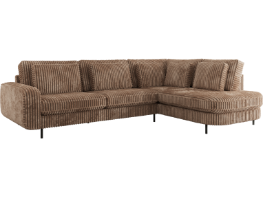 Narożnik CALENO L - strona prawa - brązowy, sztruks