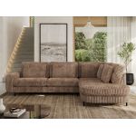 Narożnik CALENO L - strona prawa - brązowy, sztruks