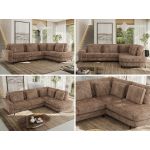 Narożnik CALENO L - strona prawa - brązowy, sztruks