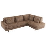 Narożnik CALENO L - strona prawa - brązowy, sztruks