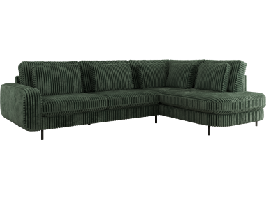 Narożnik CALENO L - strona prawa - ciemnozielony, sztruks