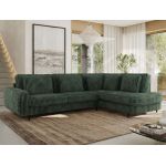 Narożnik CALENO L - strona prawa - ciemnozielony, sztruks