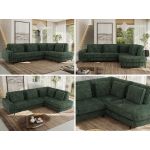 Narożnik CALENO L - strona prawa - ciemnozielony, sztruks