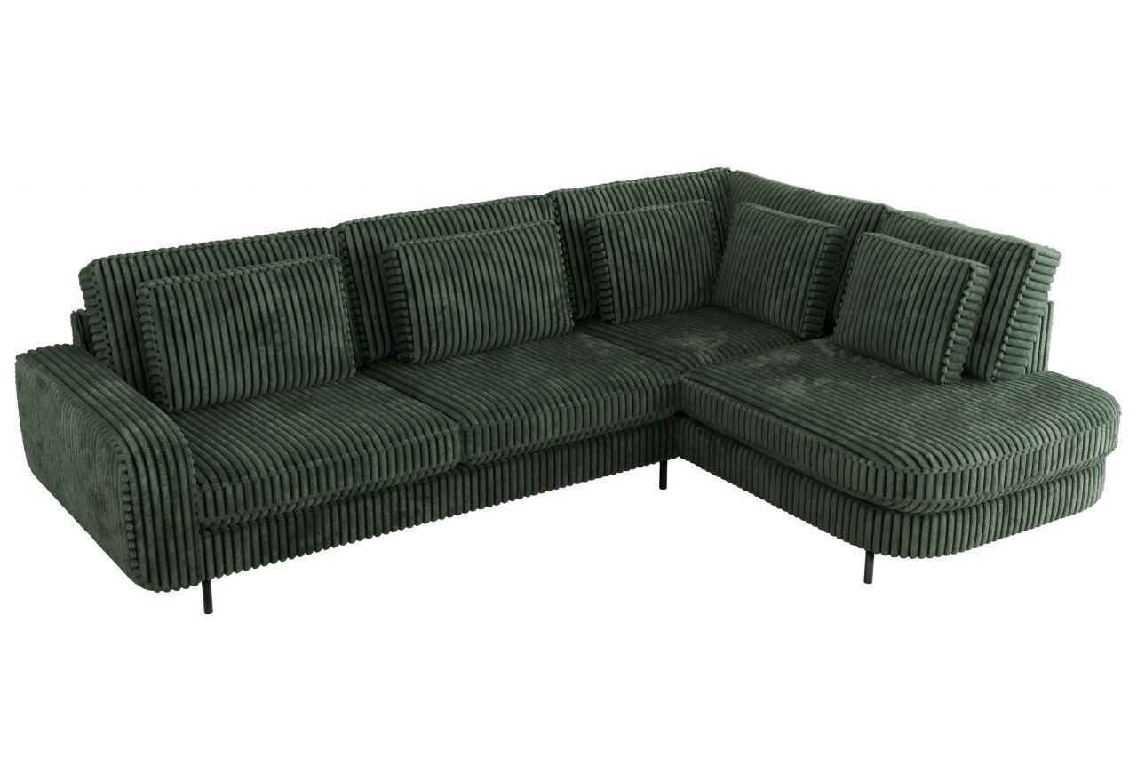 Narożnik CALENO L - strona prawa - ciemnozielony, sztruks