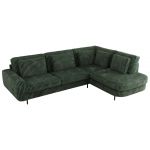 Narożnik CALENO L - strona prawa - ciemnozielony, sztruks