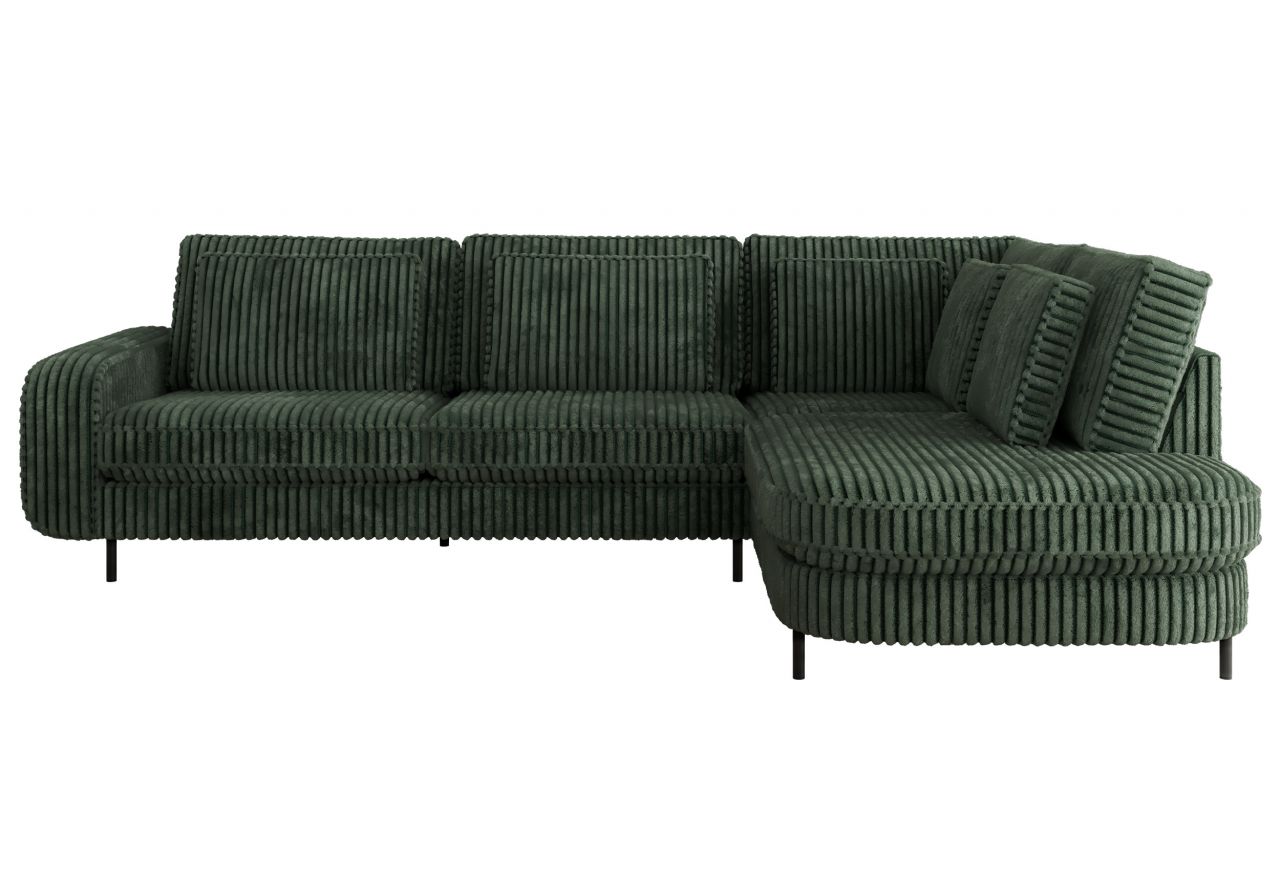 Narożnik CALENO L - strona prawa - ciemnozielony, sztruks