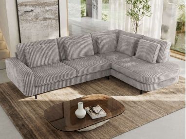 Narożnik CALENO L - strona prawa - jasnoszary, sztruks