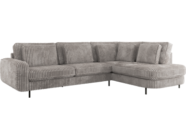 Narożnik CALENO L - strona prawa - jasnoszary, sztruks