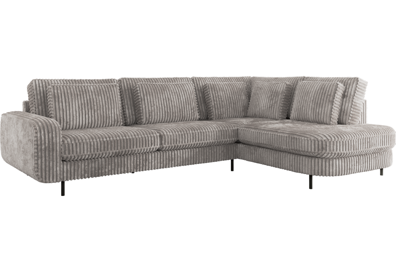 Narożnik CALENO L - strona prawa - jasnoszary, sztruks