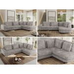 Narożnik CALENO L - strona prawa - jasnoszary, sztruks