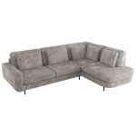 Narożnik CALENO L - strona prawa - jasnoszary, sztruks