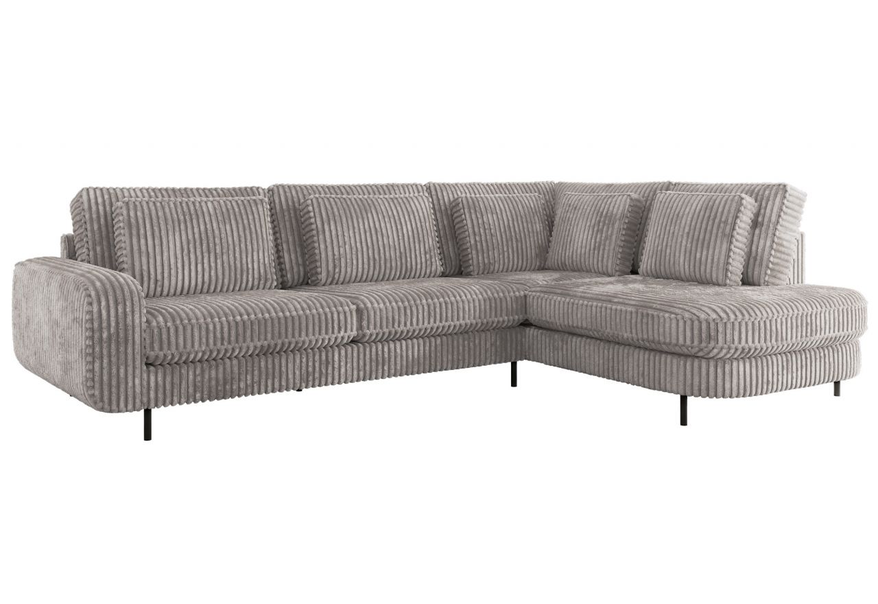 Narożnik CALENO L - strona prawa - jasnoszary, sztruks